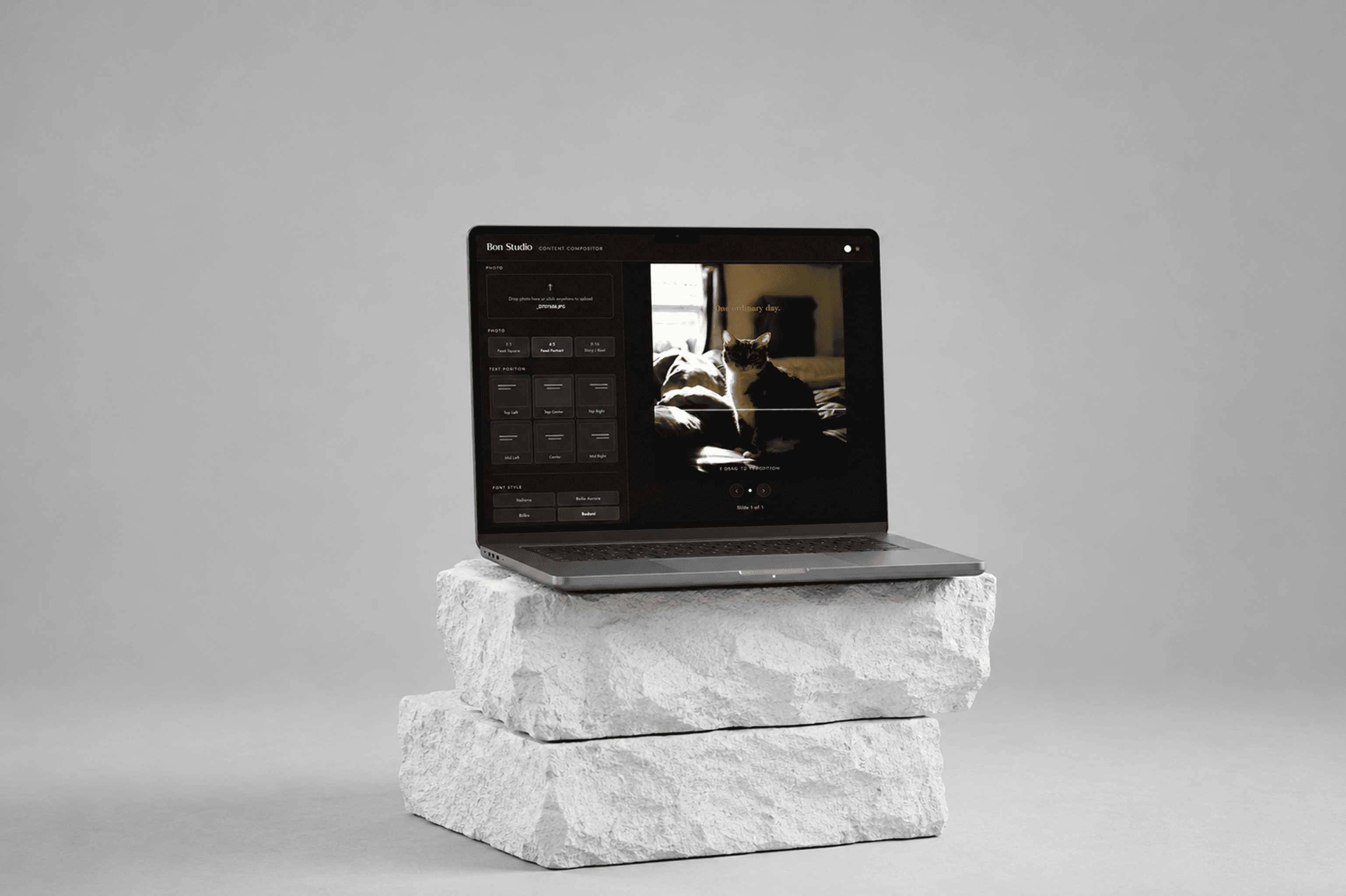 Content Compositor on a laptop